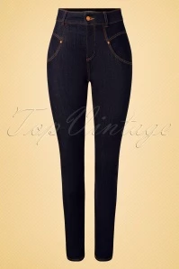 50s Doris Skinny Jeans In Dark Blue 5 50s Doris Skinny Jeans In Dark Blue - Image 3