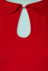 Vixen 50s Dahlia Peplum Top In Red 5 Vixen 50s Dahlia Peplum Top In Red - Image 3