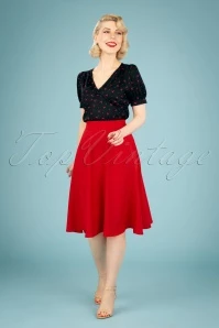 50s My Summer Staple Swing Skirt In Red