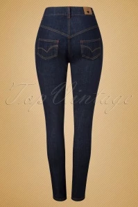 50s Miss Hotrod Skinny Jeans In Dark Blue 7 50s Miss Hotrod Skinny Jeans In Dark Blue - Image 5