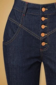 50s Miss Hotrod Skinny Jeans In Dark Blue 6 50s Miss Hotrod Skinny Jeans In Dark Blue - Image 4