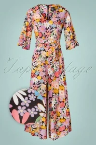 Bunny 70s Nadine Flower Jumpsuit In Multi