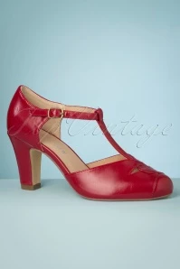 50s Glinda T-Strap Pumps In Red 4 50s Glinda T-Strap Pumps In Red - Image 2