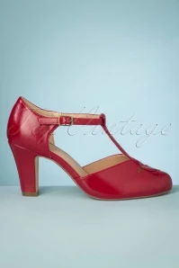 50s Glinda T-Strap Pumps In Red 6 50s Glinda T-Strap Pumps In Red - Image 4