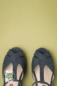 60s Kira Wedge Sandals In Denim Blue 5 60s Kira Wedge Sandals In Denim Blue - Image 3