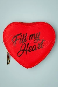 50s Fill My Heart Coin Purse In Lipstick Red