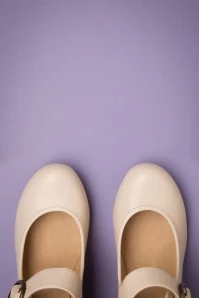 50s Madeline Mary Jane Pumps In Bone 5 50s Madeline Mary Jane Pumps In Bone - Image 3
