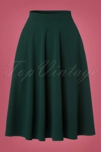 50s Sheila Swing Skirt In Forest Green