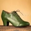 40s Fly Shoe Booties In Kiwi -King Louie Shop 224090 MizMooz 42575 Fly Booties Kiwi 220718 0005W category