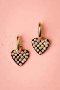 50s Love Pearl Earrings In Gold