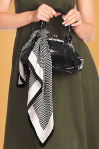 50s Calliope Silky Scarf In Black And White 8 50s Calliope Silky Scarf In Black And White - Image 6