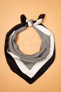 50s Calliope Silky Scarf In Black And White