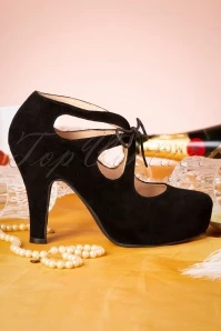 20s Angie Adora Suede Pumps In Black