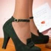 20s Angie Aveline Suede Pumps In Dark Green -King Louie Shop 225212 Lola Ramona Loves Topvintage 26421 Shoes Pumps Green Suede 220809 610 category