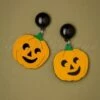 50s Pumpkin Earrings In Orange