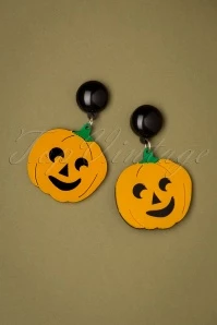 50s Pumpkin Earrings In Orange