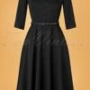 50s Winter Rose Swing Dress In Black
