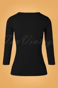 50s Queen Bow Top In Black 5 50s Queen Bow Top In Black - Image 3