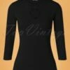 50s Queen Bow Top In Black