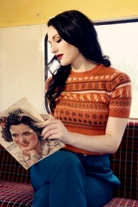 Bunny 50s Vixey Jumper In Rust