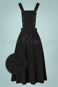 50s Mary-Jane Pinafore Swing Dress In Black