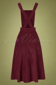50s Mary-Jane Pinafore Swing Dress In Burgundy 7 50s Mary-Jane Pinafore Swing Dress In Burgundy - Image 5