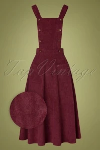 50s Mary-Jane Pinafore Swing Dress In Burgundy 3 50s Mary-Jane Pinafore Swing Dress In Burgundy