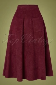 50s Mary-Jane Pinafore Swing Dress In Burgundy 4 50s Mary-Jane Pinafore Swing Dress In Burgundy - Image 2