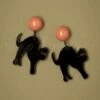 50s Scaredy Cat Earrings In Black And Orange -King Louie Shop 227534 Collectif 43999 Earrings Black Cat Halloween 20220901 603 W category