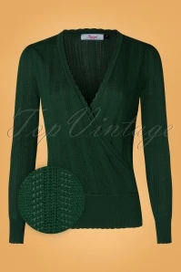 50s Royal Wrap Top In Green
