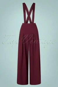 40s Diamond Trousers In Burgundy