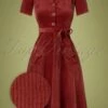 40s Midi Revers Dress In Corduroy Marsala -King Louie Shop 228122 Very Cherry 43632 Swing dress corduroy masala 220907 605W1 category