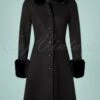 Vixen 50s Erin Faux Fur Coat In Black