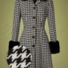 Vixen 50s Erin Faux Fur Coat In Houndstooth -King Louie Shop 228172 Vixen 42701 Houndstooth Faux Fur Coat 220519 501Z category
