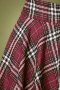 50s Winter Check Swing Skirt In Red 5 50s Winter Check Swing Skirt In Red - Image 3