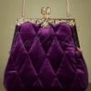 Vixen 20s Vintage Velvet Frame Clasp Bag In Deep Purple