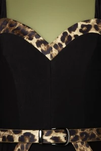 40s Manhattan Leopard Pencil Dress In Black 6 40s Manhattan Leopard Pencil Dress In Black - Image 4