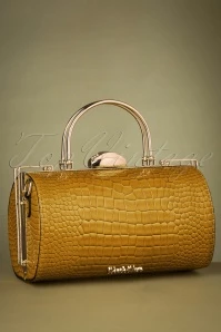 Vixen 50s Box Clutch Bag In Yellow