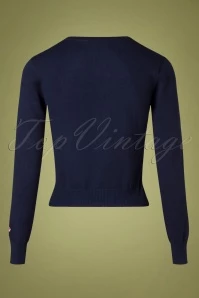 50s London Town Cardigan In Navy 6 50s London Town Cardigan In Navy - Image 4