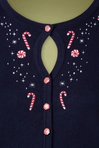 50s London Town Cardigan In Navy 5 50s London Town Cardigan In Navy - Image 3