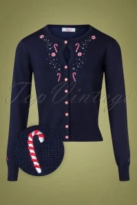 50s London Town Cardigan In Navy 3 50s London Town Cardigan In Navy