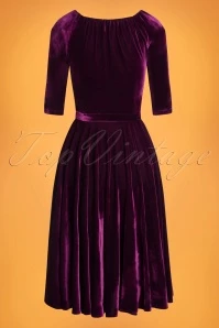 50s Marilyn Velvet Swing Dress In Burgundy 9 50s Marilyn Velvet Swing Dress In Burgundy - Image 7