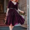 50s Marilyn Velvet Swing Dress In Burgundy 1 50s Marilyn Velvet Swing Dress In Burgundy -King Louie Shop 230091 Glamour Bunny 43704 Swingdress Red Marilyn Velvet 09072022 502MW category