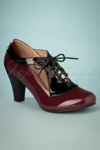 50s Retro Influencer Pumps In Burgundy And Black