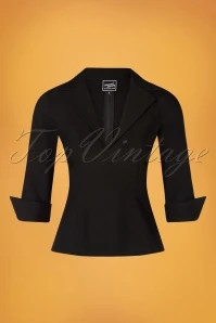 50s Dianne Blouse In Classy Black 5 50s Dianne Blouse In Classy Black - Image 3