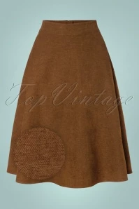 40s Sophisticated Lady Swing Skirt In Brown
