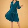 50s Trishia Swing Dress In Teal Blue -King Louie Shop 232931 Vintage Chic 43917 Swing dress teal 220902 040MW category