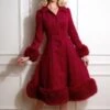 50s Lacey Swing Coat In Bordeaux -King Louie Shop 233167 Hearts and Roses 44216 Lacey Swing Coat Burgundy 20221102 020L category