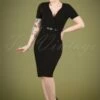 50s Demi Pencil Dress In Black -King Louie Shop 233209 Vintage Chic 38431 Pencildress Black Vneck 08032021 040MW category