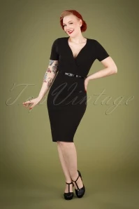 50s Demi Pencil Dress In Black